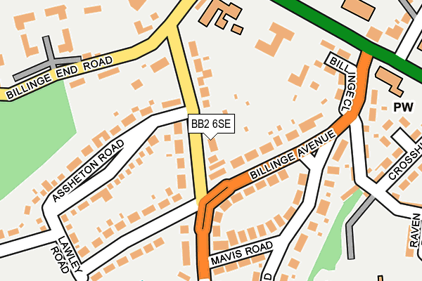 BB2 6SE map - OS OpenMap – Local (Ordnance Survey)