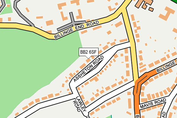 BB2 6SF map - OS OpenMap – Local (Ordnance Survey)