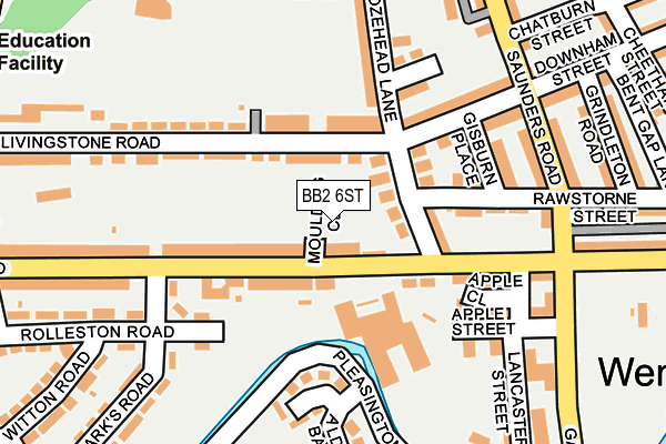BB2 6ST map - OS OpenMap – Local (Ordnance Survey)