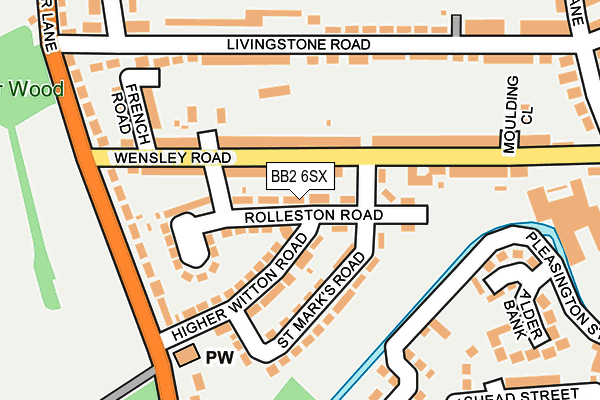 BB2 6SX map - OS OpenMap – Local (Ordnance Survey)