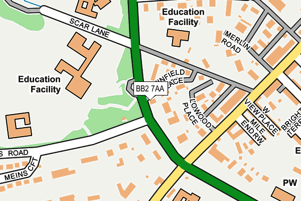 BB2 7AA map - OS OpenMap – Local (Ordnance Survey)