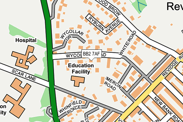 BB2 7AF map - OS OpenMap – Local (Ordnance Survey)