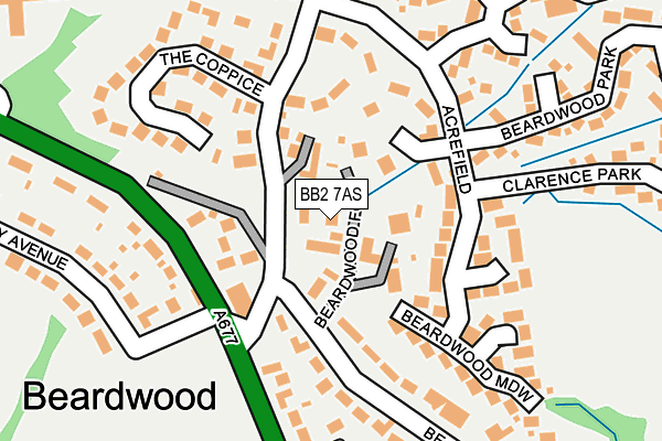 BB2 7AS map - OS OpenMap – Local (Ordnance Survey)