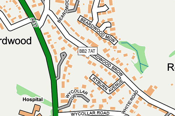 BB2 7AT map - OS OpenMap – Local (Ordnance Survey)
