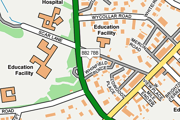 BB2 7BB map - OS OpenMap – Local (Ordnance Survey)