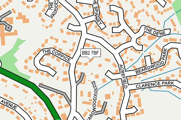 BB2 7BF map - OS OpenMap – Local (Ordnance Survey)