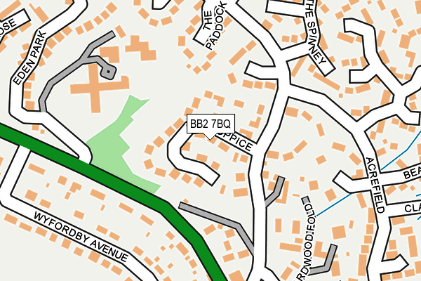 BB2 7BQ map - OS OpenMap – Local (Ordnance Survey)
