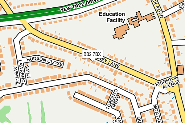 BB2 7BX map - OS OpenMap – Local (Ordnance Survey)