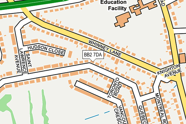 BB2 7DA map - OS OpenMap – Local (Ordnance Survey)