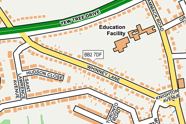 BB2 7DF map - OS OpenMap – Local (Ordnance Survey)