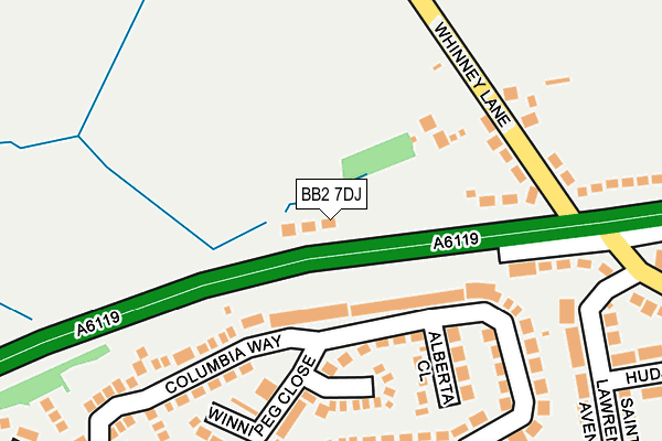 BB2 7DJ map - OS OpenMap – Local (Ordnance Survey)