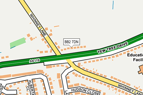 BB2 7DN map - OS OpenMap – Local (Ordnance Survey)