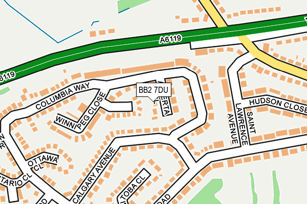 BB2 7DU map - OS OpenMap – Local (Ordnance Survey)