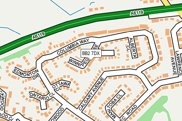 BB2 7DX map - OS OpenMap – Local (Ordnance Survey)
