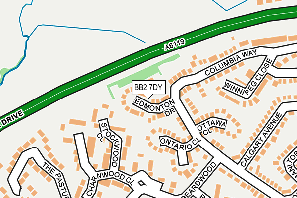 BB2 7DY map - OS OpenMap – Local (Ordnance Survey)