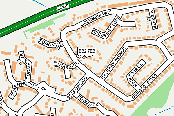 BB2 7EB map - OS OpenMap – Local (Ordnance Survey)