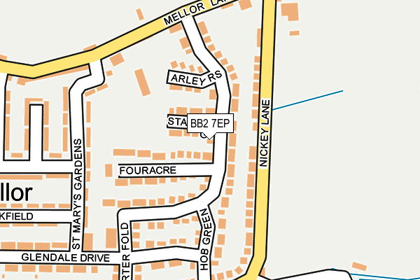 BB2 7EP map - OS OpenMap – Local (Ordnance Survey)