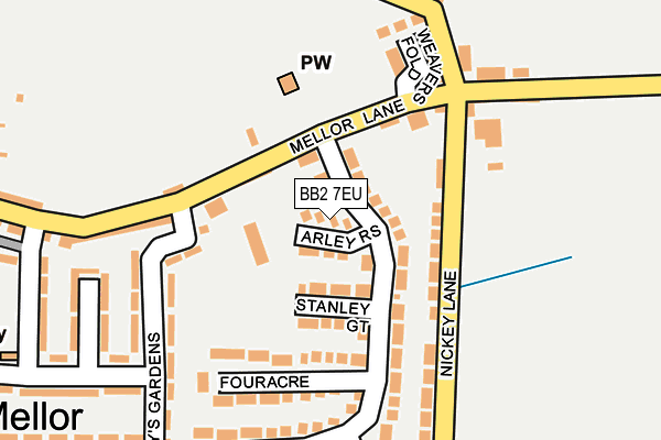 BB2 7EU map - OS OpenMap – Local (Ordnance Survey)