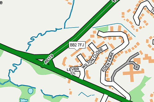 BB2 7FJ map - OS OpenMap – Local (Ordnance Survey)