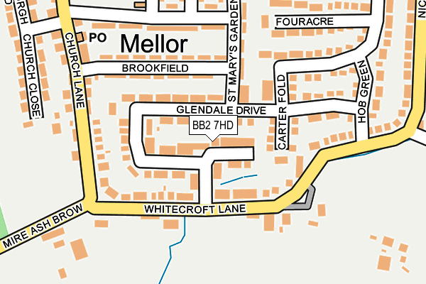 BB2 7HD map - OS OpenMap – Local (Ordnance Survey)