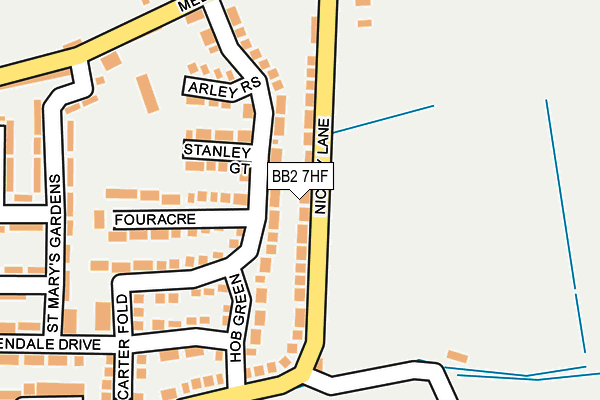 BB2 7HF map - OS OpenMap – Local (Ordnance Survey)