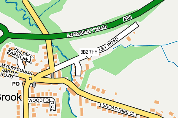 BB2 7HY map - OS OpenMap – Local (Ordnance Survey)