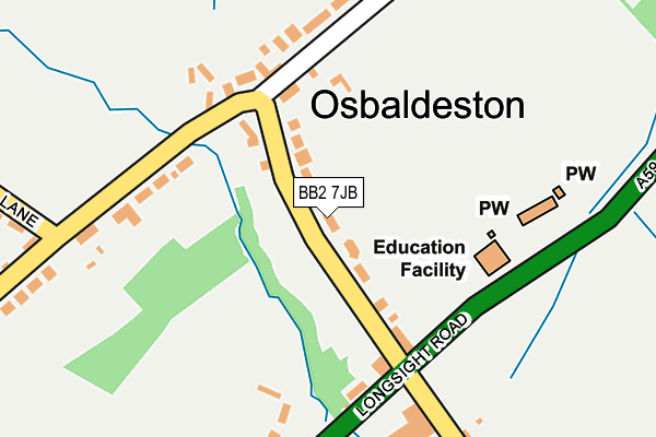 BB2 7JB map - OS OpenMap – Local (Ordnance Survey)