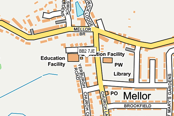 BB2 7JE map - OS OpenMap – Local (Ordnance Survey)