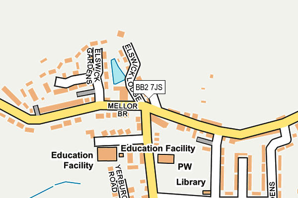 BB2 7JS map - OS OpenMap – Local (Ordnance Survey)