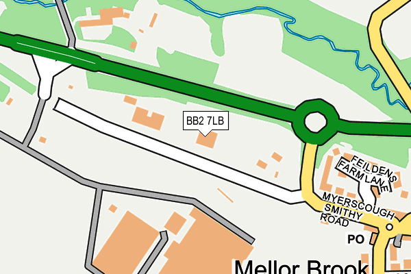 BB2 7LB map - OS OpenMap – Local (Ordnance Survey)