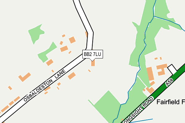 BB2 7LU map - OS OpenMap – Local (Ordnance Survey)