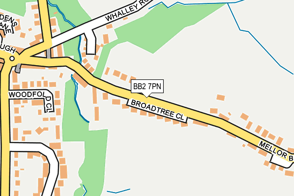 BB2 7PN map - OS OpenMap – Local (Ordnance Survey)