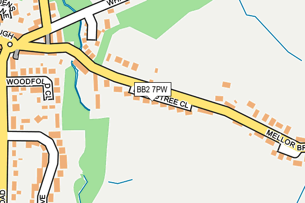 BB2 7PW map - OS OpenMap – Local (Ordnance Survey)