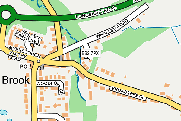BB2 7PX map - OS OpenMap – Local (Ordnance Survey)
