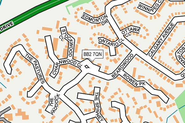 BB2 7QN map - OS OpenMap – Local (Ordnance Survey)