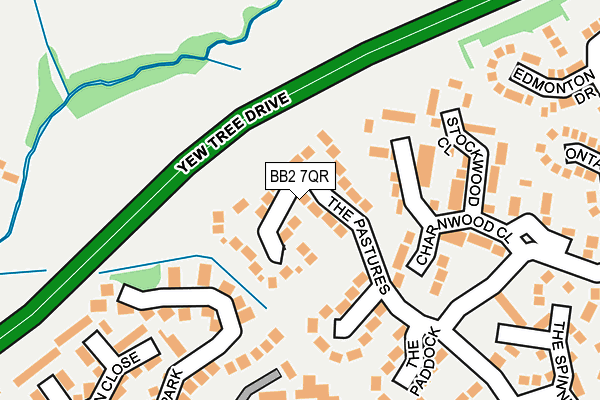 BB2 7QR map - OS OpenMap – Local (Ordnance Survey)