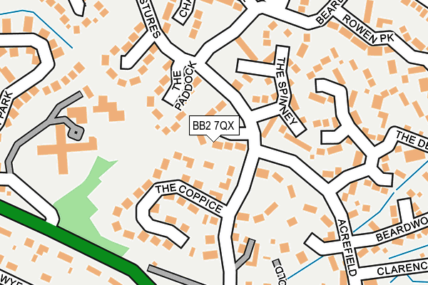 BB2 7QX map - OS OpenMap – Local (Ordnance Survey)