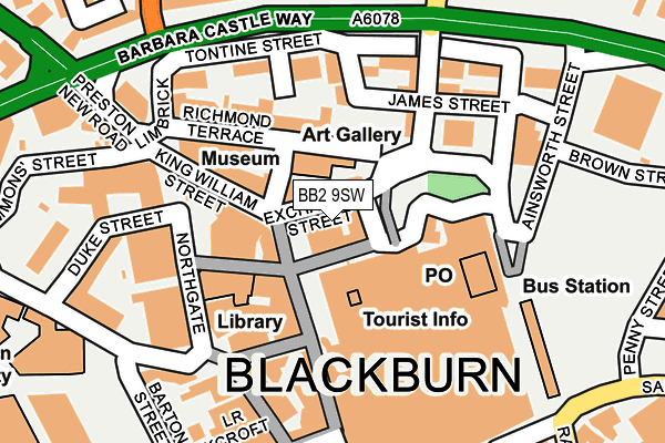 BB2 9SW map - OS OpenMap – Local (Ordnance Survey)