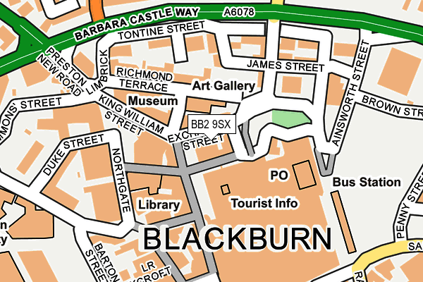 BB2 9SX map - OS OpenMap – Local (Ordnance Survey)