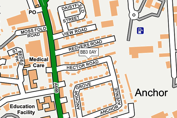 BB3 0AY map - OS OpenMap – Local (Ordnance Survey)