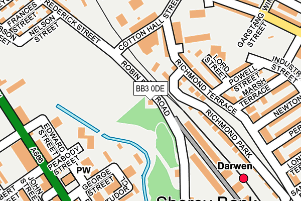 BB3 0DE map - OS OpenMap – Local (Ordnance Survey)