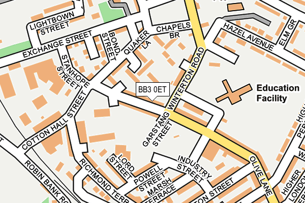BB3 0ET map - OS OpenMap – Local (Ordnance Survey)