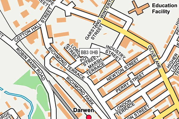 BB3 0HB map - OS OpenMap – Local (Ordnance Survey)