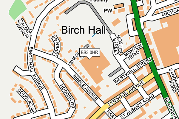 BB3 0HR map - OS OpenMap – Local (Ordnance Survey)