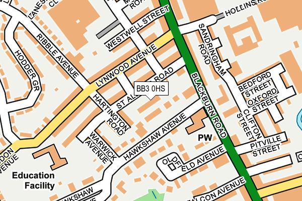 BB3 0HS map - OS OpenMap – Local (Ordnance Survey)