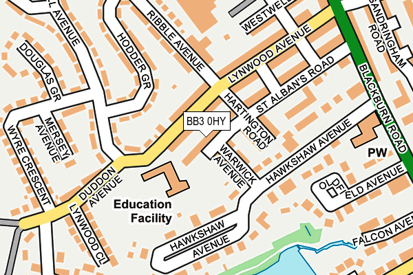 BB3 0HY map - OS OpenMap – Local (Ordnance Survey)