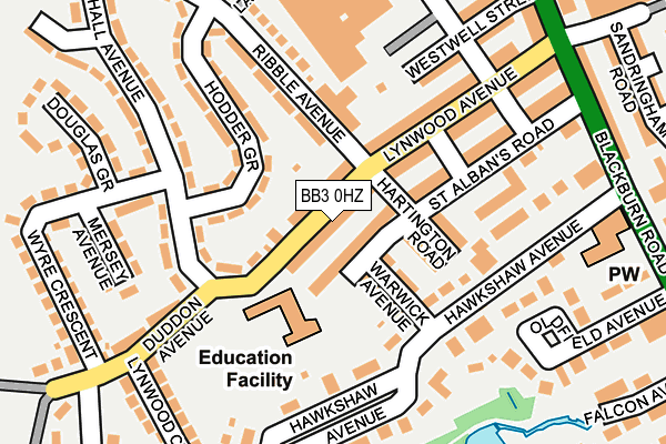 BB3 0HZ map - OS OpenMap – Local (Ordnance Survey)