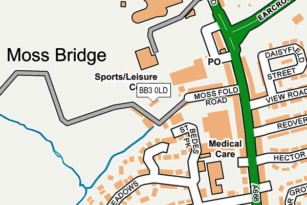 BB3 0LD map - OS OpenMap – Local (Ordnance Survey)