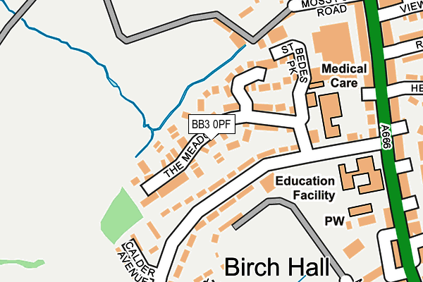 Map of THE MEADOWS PRODUCTS LIMITED at local scale