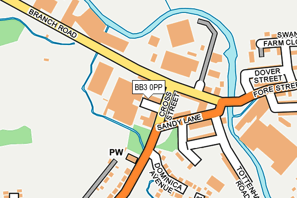 BB3 0PP map - OS OpenMap – Local (Ordnance Survey)